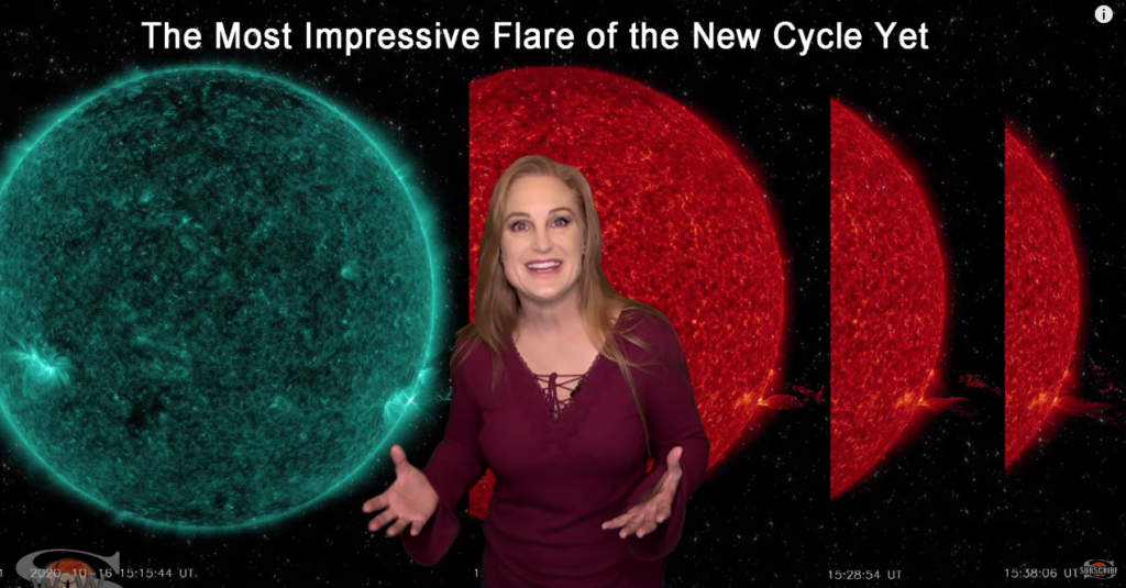A Spectacular Solar Flare Fire Plume & New Bright Regions