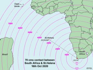 3000km plus contact made on 433 MHz from St.Helena to South Africa - 16th Oct 2020