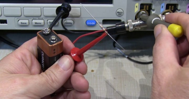 Measure the length of coax, etc. with your scope, a battery, and a resistor – simple TDR