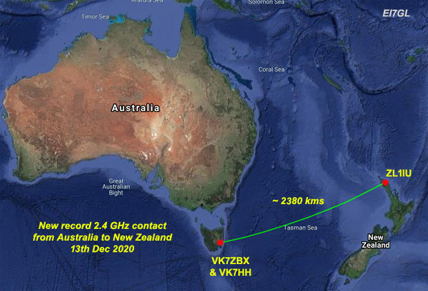New 2380km record on 2.4 GHz between Australia and New Zealand