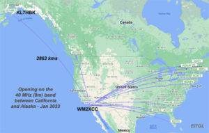 Opening on the 40 MHz band between California and Alaska - Jan 2023
